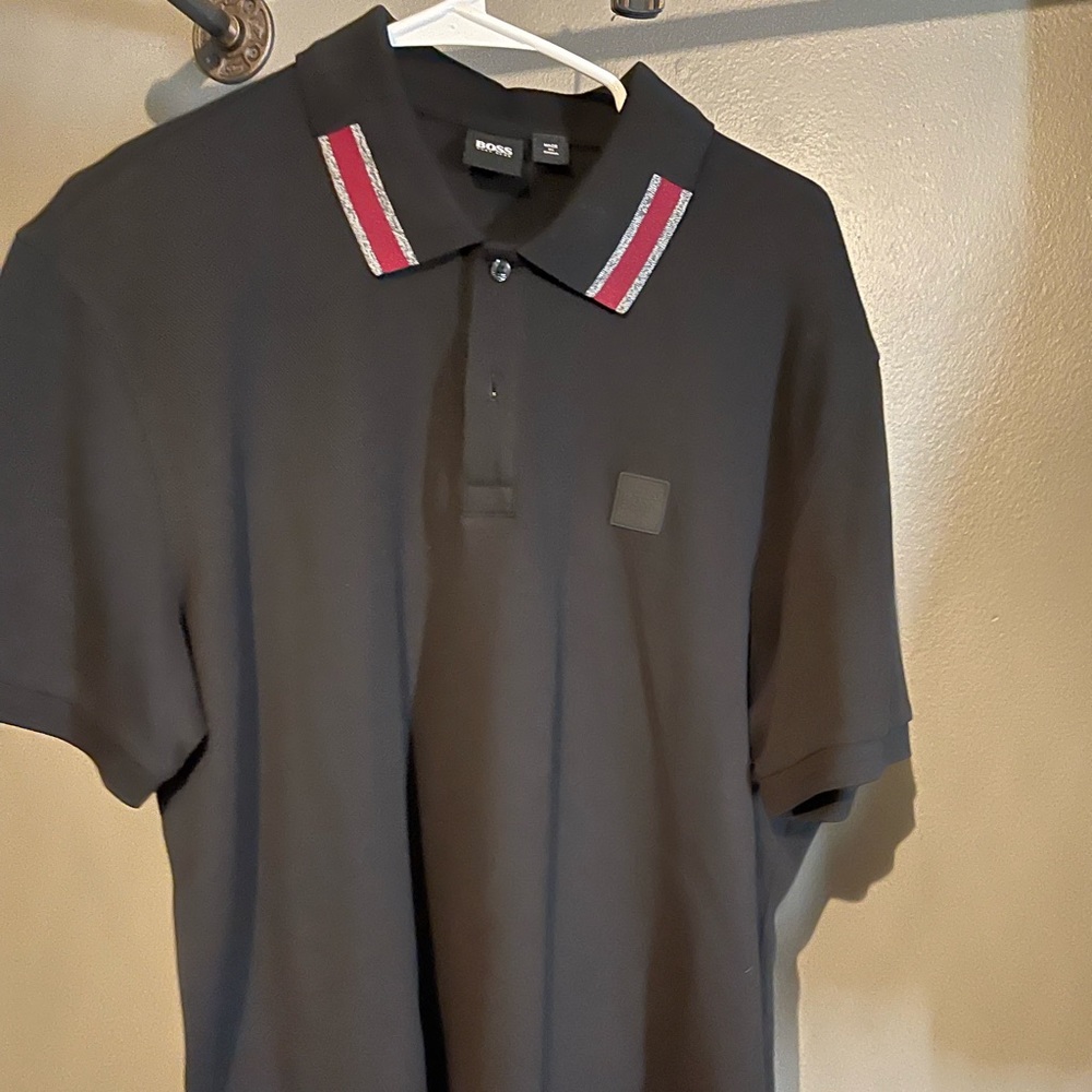 Hugo Boss XL polo with red and grey collar stripes